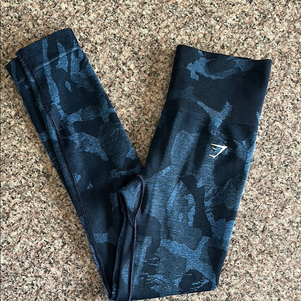 Gymshark compression tights size XS Camo Blue
